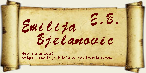 Emilija Bjelanović vizit kartica